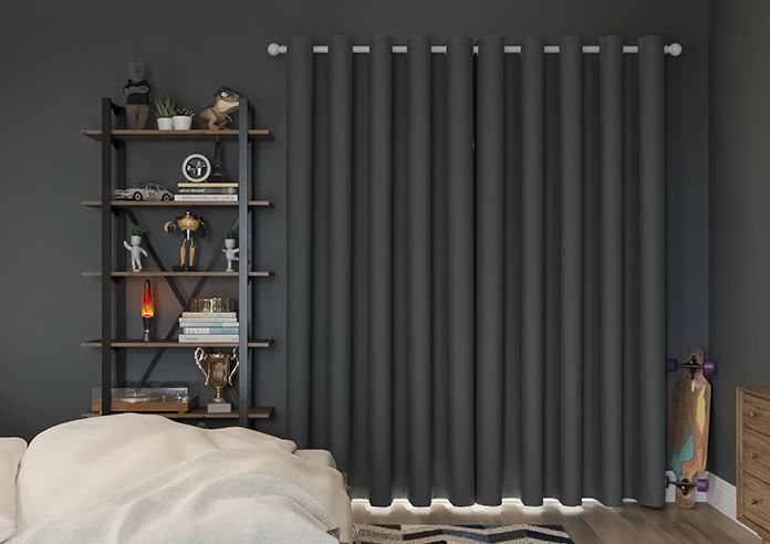 Kyoto Faux Silk, Anthracite - Made to Measure Curtains - Image 7